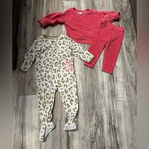 Child of Mine Pink and Leopard Kids Matching Set